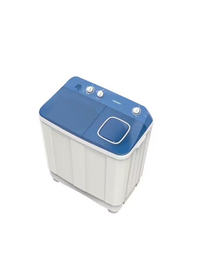 TORNADO - Washing Machine Half Auto 12 Kg Pump White x Blue TMH-HS12CP(WB) - Image 1