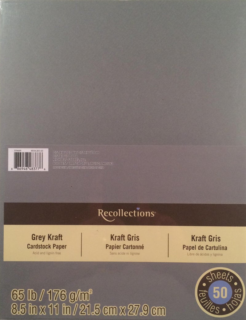 Recollections Grey Kraft Cardstock Paper Pack 85x1150 Sheets - Image 3