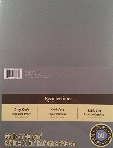 Recollections Grey Kraft Cardstock Paper Pack 85x1150 Sheets - Image 1