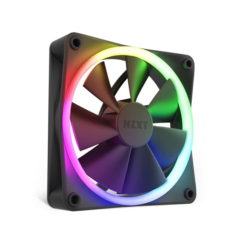 NZXT F120 RGB Triple Pack 3 x 120mm RGB PWM PC Fans with RGB Controller High Airflow Low Noise Fluid Dynamic Bearing CAM Software Control 18 LEDs per Fan Black - Image 2