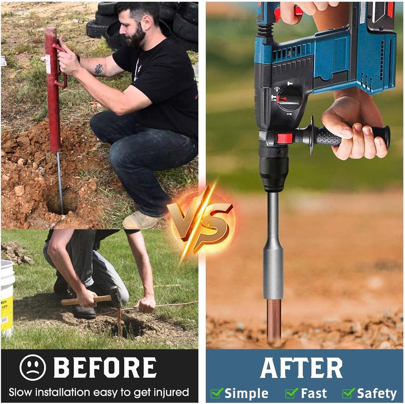 قضبان امتداد مقبض خمس فتحات SDS-MAX لطرق الصرف بقياس قطر داخلي 20 ملم، طرق الصرف بمقبض خمس فتحات - Image 4