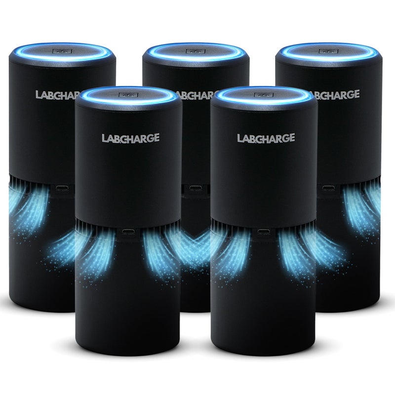 Lab Charge LabCharge Small Ionic Air Purifier for Home & Bedroom â€“ Silent HEPA Filter â€“ Covers 250 Sq Ft - Free Cleaner for Pets, Hair, Smoke, Dust, Odors & Dander â€“ Compact & Black Design - Pack of 5 - Image 1