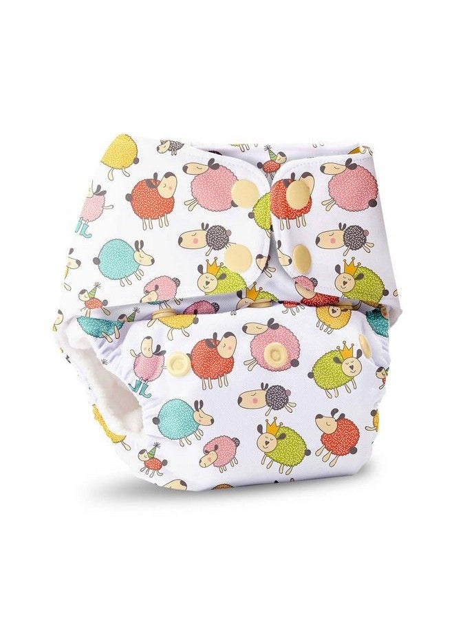 Superbottoms - Basic Reusable Cloth Diaper For Babies 0 3 Years ; Freesize Adjustable Washable And Reusable Cloth Diaper For Babies ; Outer Shell Only ; (Without Dry Feel Pad ;Soaker ; Insert) (Sheep) - Image 1