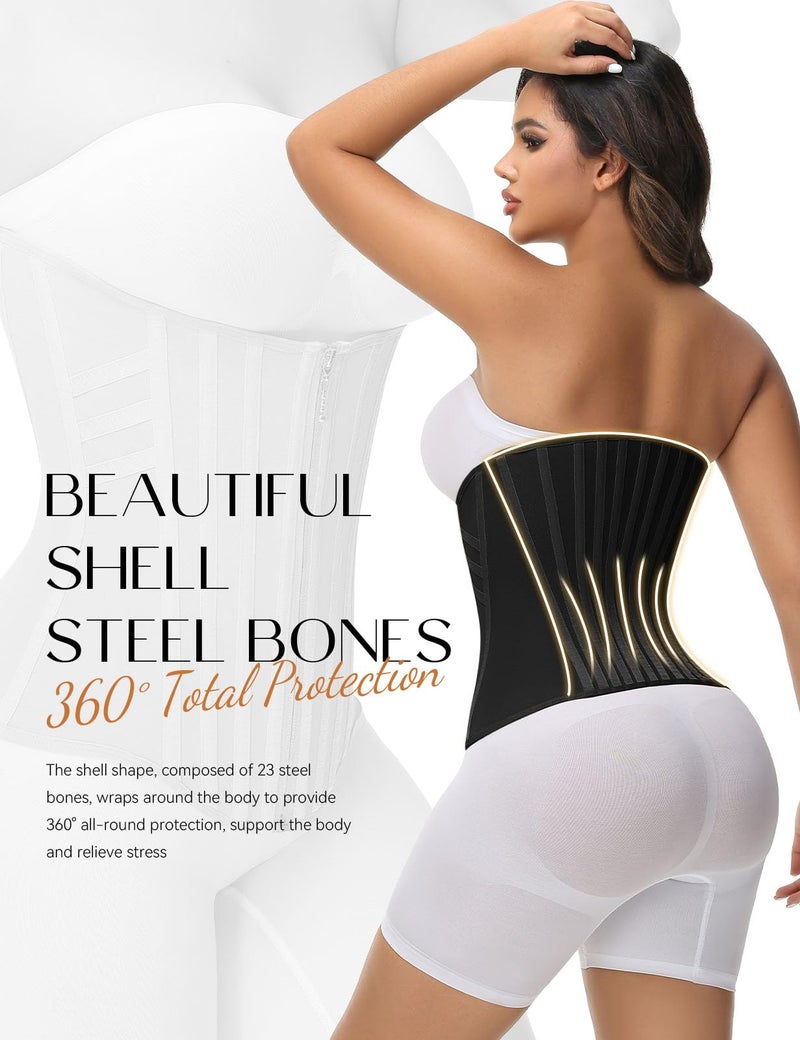SHAPSHE Waist Trainer for Women Tummy Control Waist Cincher Corset Shapewear Hourglass Sport Workout Body Shaper Belly Band Hook - Image 2
