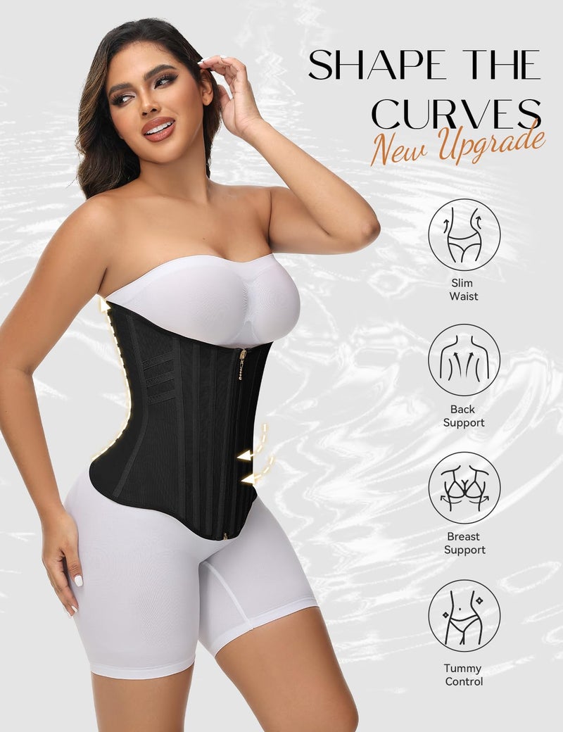 SHAPSHE Waist Trainer for Women Tummy Control Waist Cincher Corset Shapewear Hourglass Sport Workout Body Shaper Belly Band Hook - Image 5