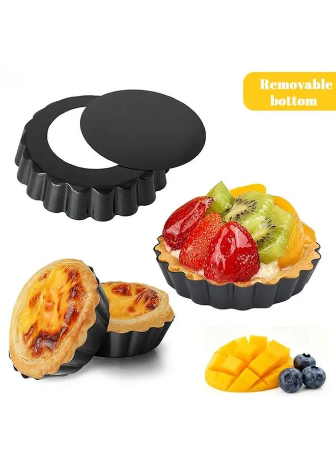 Small Non Stick Tart Pans With Removable Bottom For Baking Fluted Quiche Pies - Image 1