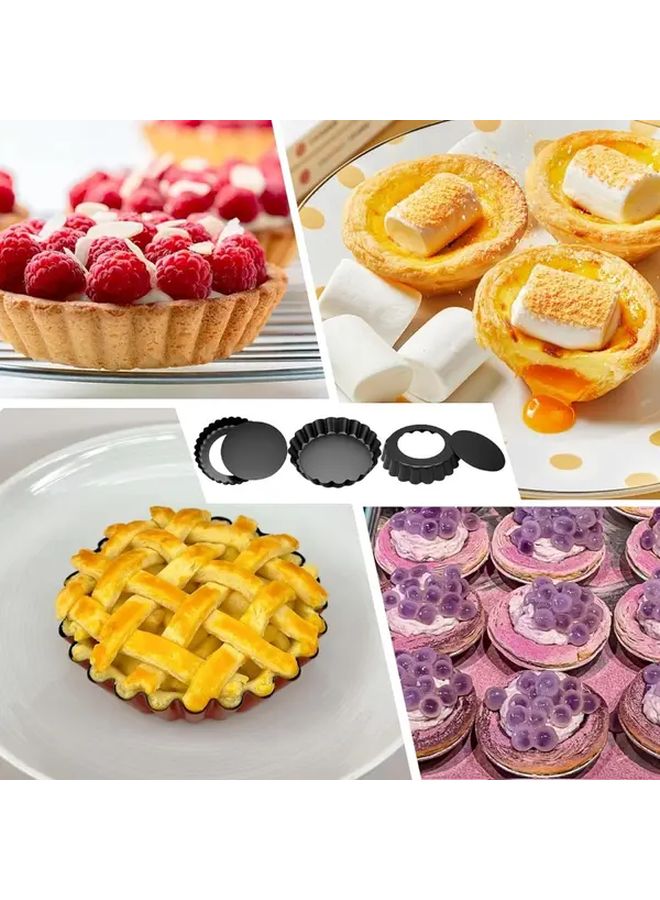 Small Non Stick Tart Pans With Removable Bottom For Baking Fluted Quiche Pies - Image 5