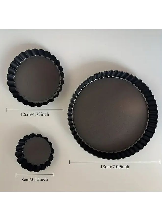 Small Non Stick Tart Pans With Removable Bottom For Baking Fluted Quiche Pies - Image 3