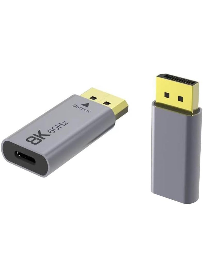 Qaoquda Qaoquda USBC to DisplayPort 8K Adapter  1008P HD for MacBook Pro Mac Air Chromebook Pixel Silver  - Image 3