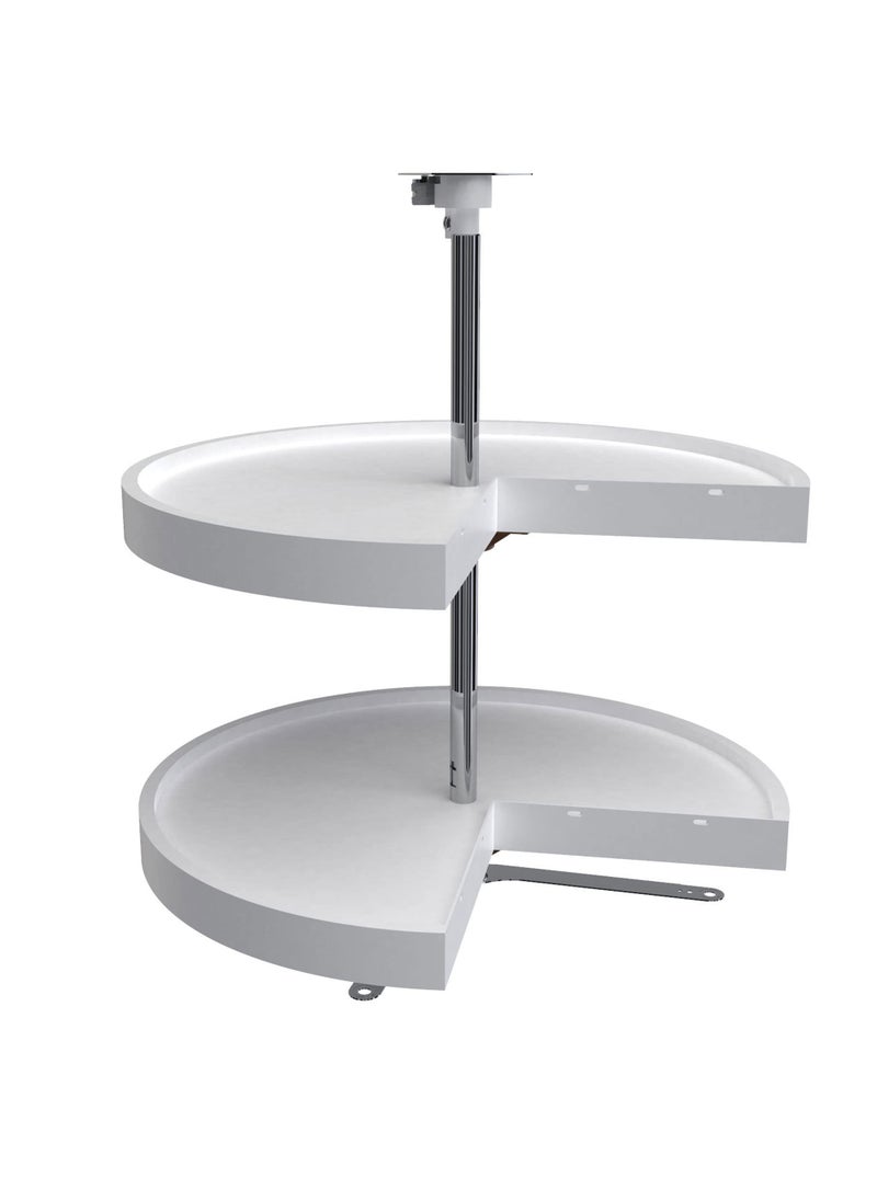 Rev-A-Shelf RevAShelf 2 Tier PieCut Lazy Susan for Corner Base Cabinets Plastic 24 Double Shelf Swivel Kitchen SpiceCan Organizer White 6942241152 