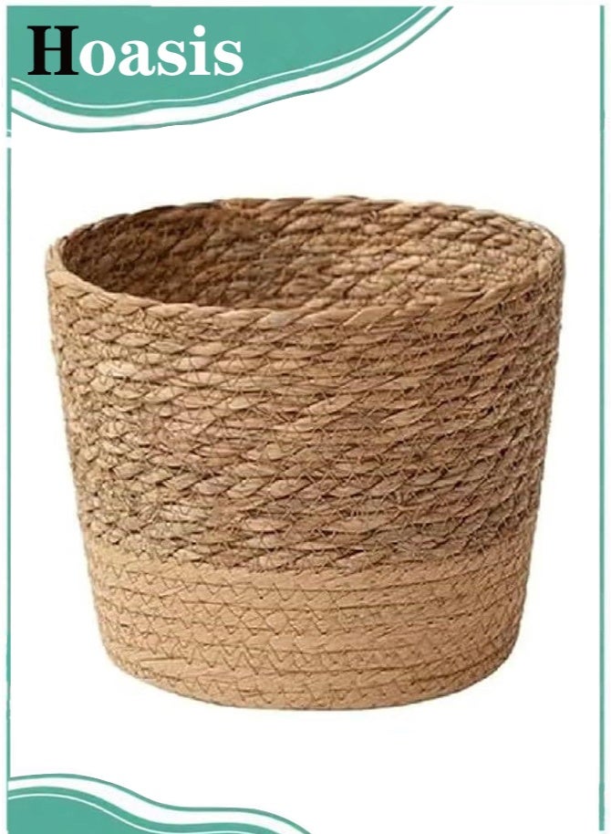 Hoasis 3 sizes to choose from Grass Flower Basket Indoor, Woven Flower ,Pot Flower ,Pot Flower ,Pot Decoration Laundry Basket Household Flower ,Pot Leak Proof Plastic Liner Indoor and Outdoor Garden Decoration - Image 1