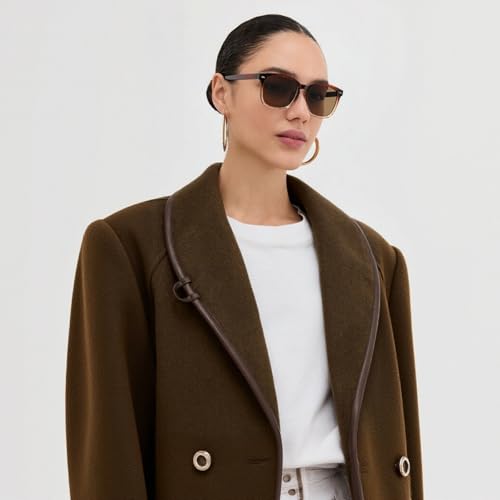 COASION Women's Polarized Sunglasses for Medium to Large Faces - Fashion Square Shades UV400 Protection(Dark Brown/Gradient Brown) - Image 3