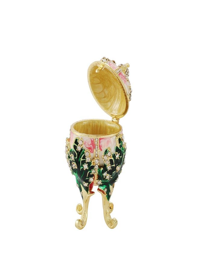 QIFU Small White Pink Easter Egg Style Enamel Trinket Box, Unique Gift for Family - Image 5
