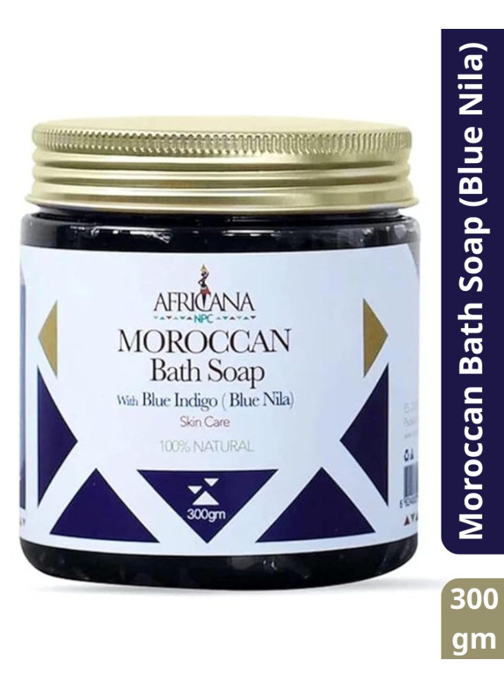 AFRICANANPC Moroccan bath soap with Blue indigo (Blue Nila) - 300gm - Image 1