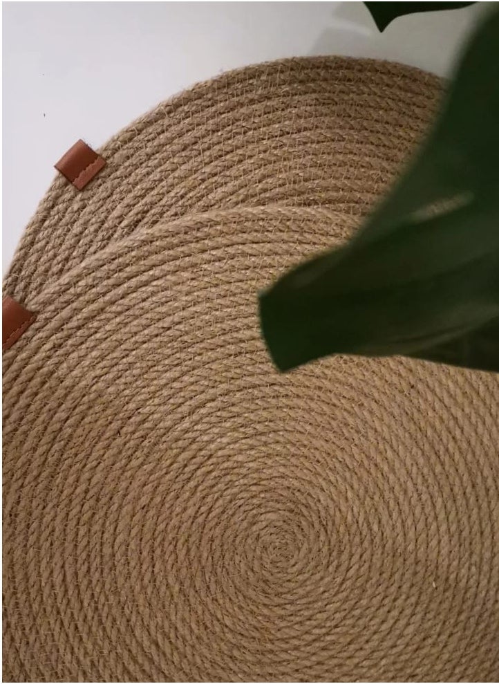 set 6 jute coaster 10 cm
