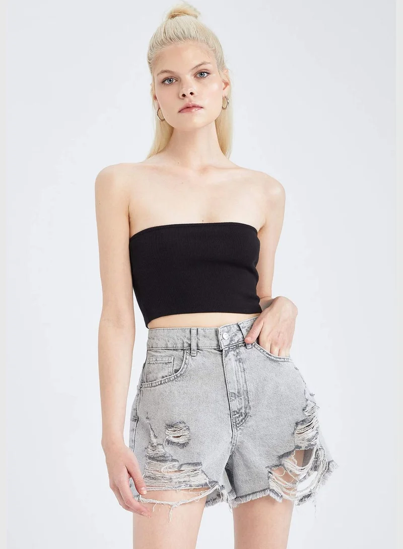 DeFacto Fitted Strapless Camisole Crop Vest