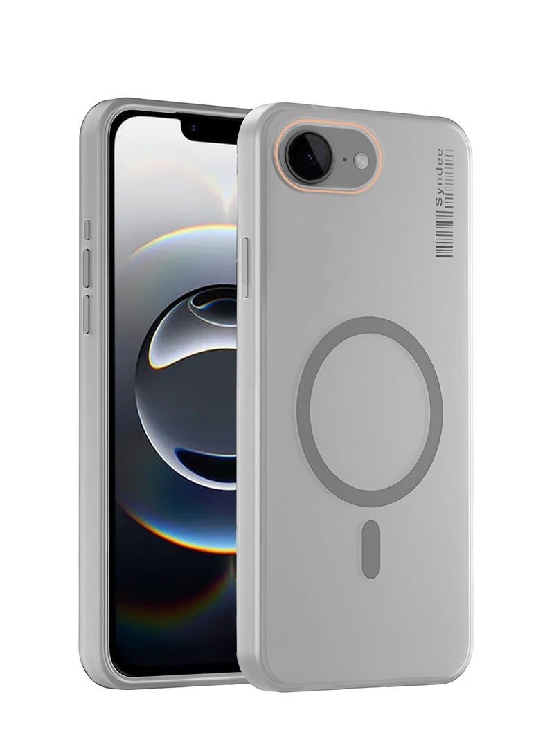 Syndee Apple iPhone 16e 5G 2025 Syndee Series Hybrid Translucent Magsafe with Magnetic Charging Raised Camera Lips Elegant Look Case Cover - Grey  - Image 1