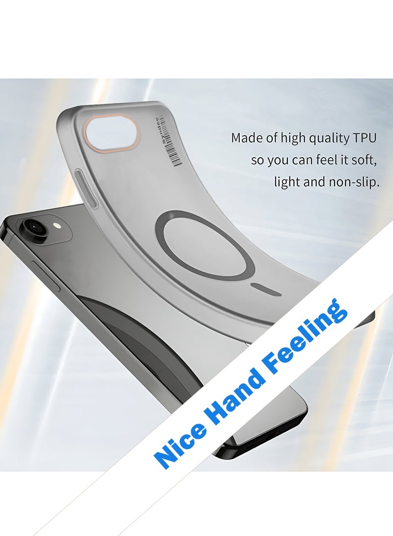 Syndee Apple iPhone 16e 5G 2025 Syndee Series Hybrid Translucent Magsafe with Magnetic Charging Raised Camera Lips Elegant Look Case Cover - Grey  - Image 3