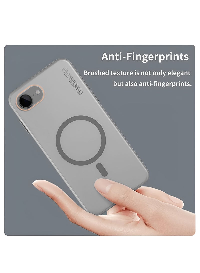 Syndee Apple iPhone 16e 5G 2025 Syndee Series Hybrid Translucent Magsafe with Magnetic Charging Raised Camera Lips Elegant Look Case Cover - Grey  - Image 4