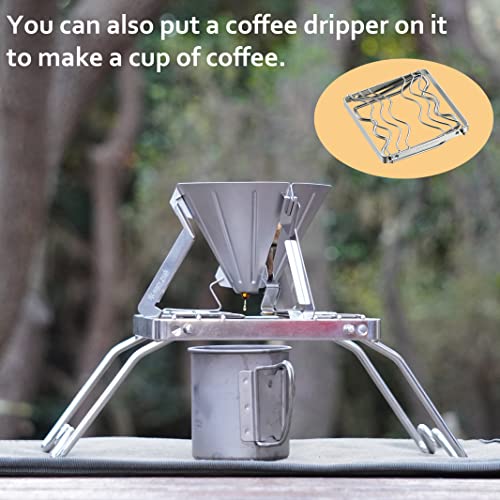 camping moon CAMPINGMOON Portable Folding Camping Campfire Grill over Fire Split Stoves 304 Stainless Steel (7’’L (MS-1001)) - Image 5