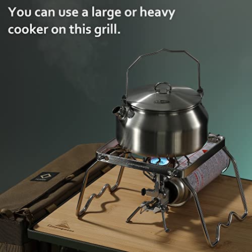 camping moon CAMPINGMOON Portable Folding Camping Campfire Grill over Fire Split Stoves 304 Stainless Steel (7’’L (MS-1001)) - Image 3