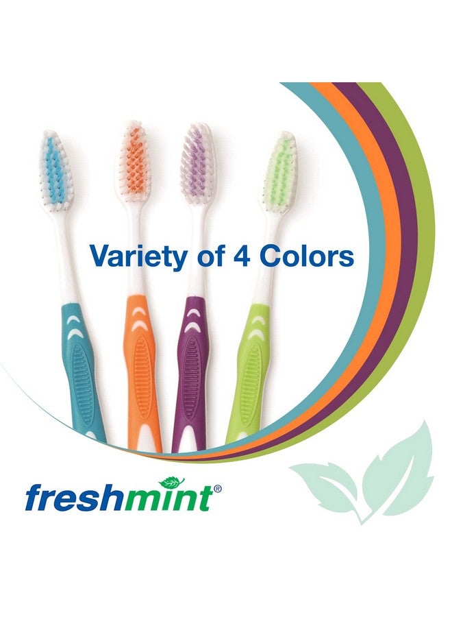 FRESHMINT (100 Pack) Individually Wrapped Premium Toothbrushes, Oversized Easy Grip Rubber Handle, Soft Multi Color Nylon Bristles, Bulk Packed, No Cutting or Tearing Apart Required. - Image 4