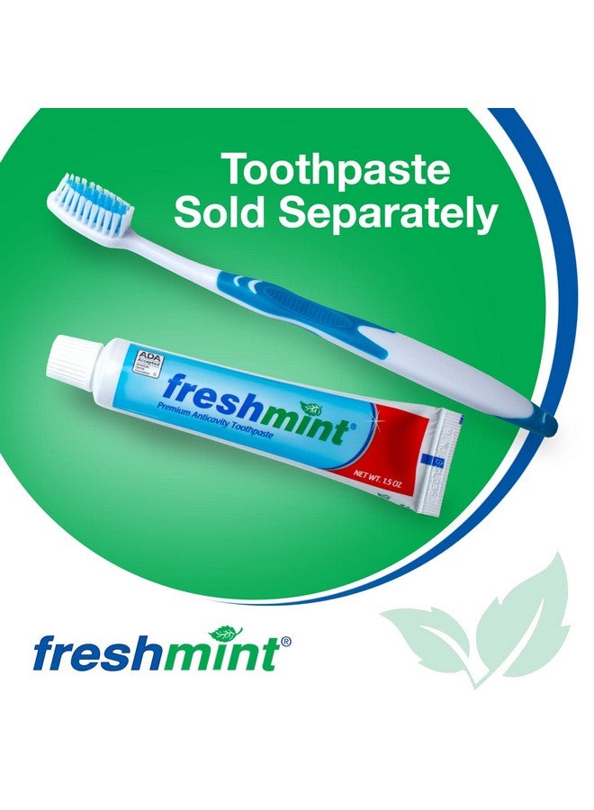 FRESHMINT (100 Pack) Individually Wrapped Premium Toothbrushes, Oversized Easy Grip Rubber Handle, Soft Multi Color Nylon Bristles, Bulk Packed, No Cutting or Tearing Apart Required. - Image 2