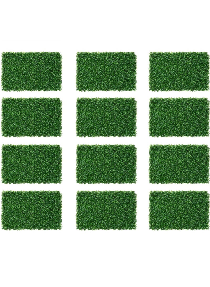 LINGWEI - 12pcs Artificial Wall Grass Green Privacy Fence 40x60x5cm - Image 1