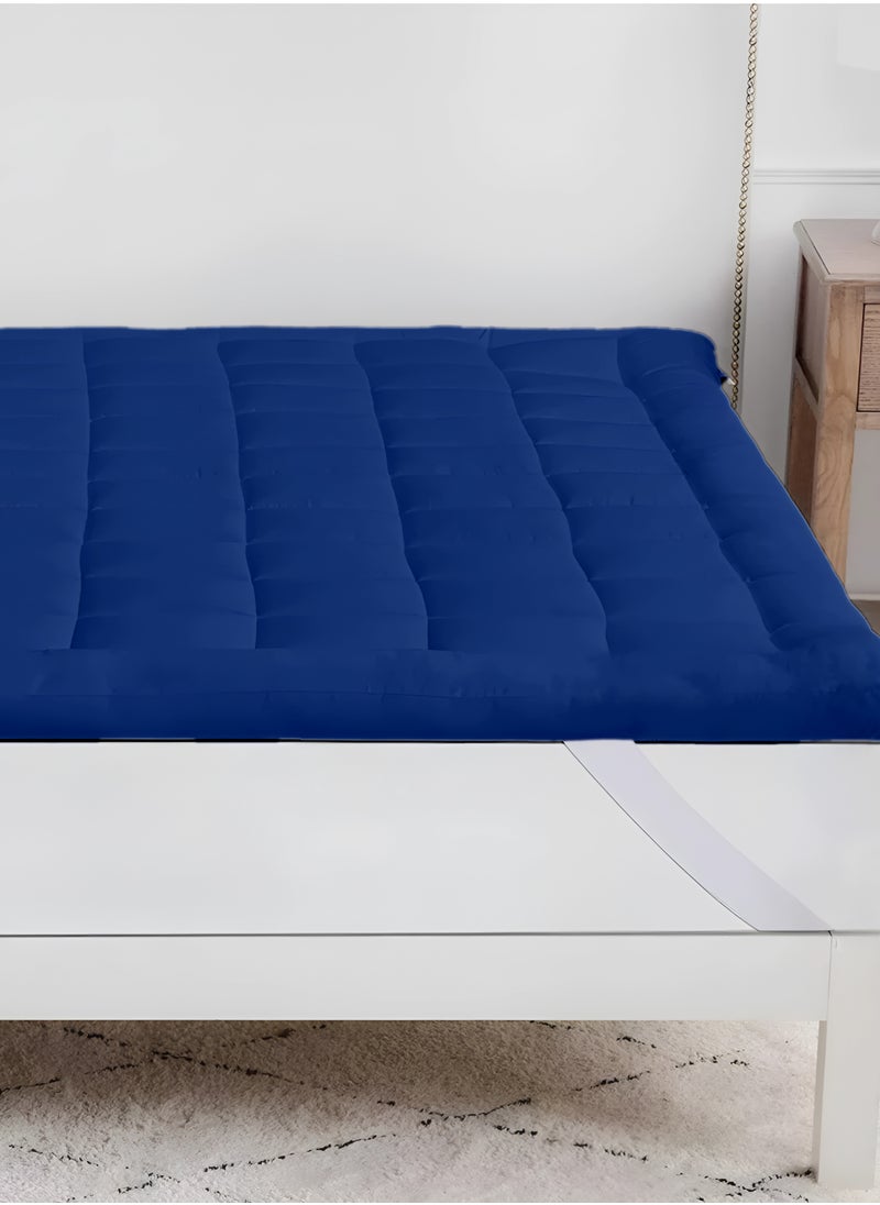 MAXQON - Mattress Topper 6CM Thickness  Quilted Microfiber 600gsm, King/Queen/Double/Single Sizes, Color Blue - Image 1