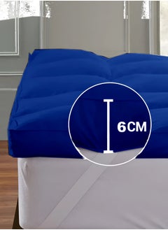 MAXQON Mattress Topper 6CM Thickness  Quilted Microfiber 600gsm, King/Queen/Double/Single Sizes, Color Blue  - Image 3