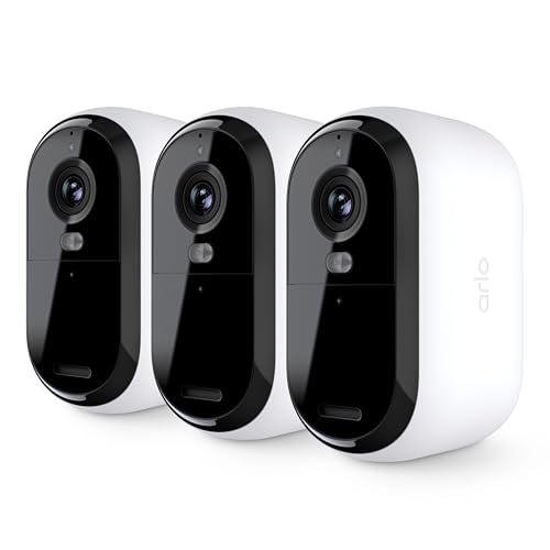 Arlo Essential Security Camera 1080p HD | Outdoor - Indoor | 2nd Gen | Wireless with Spotlight, 2-Way Audio, Color Night Vision, Live Stream, Real Time Notifications, Wide Angle - White, 3 Cameras - Image 1