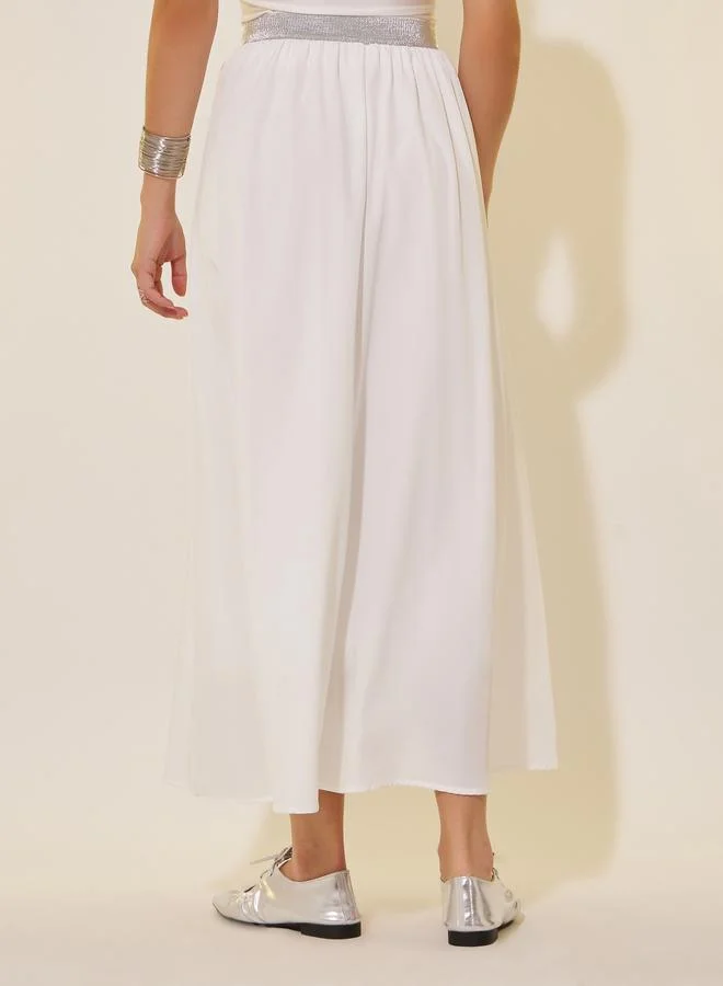 Take Two Take Two Solid A-Line Maxi Skirt