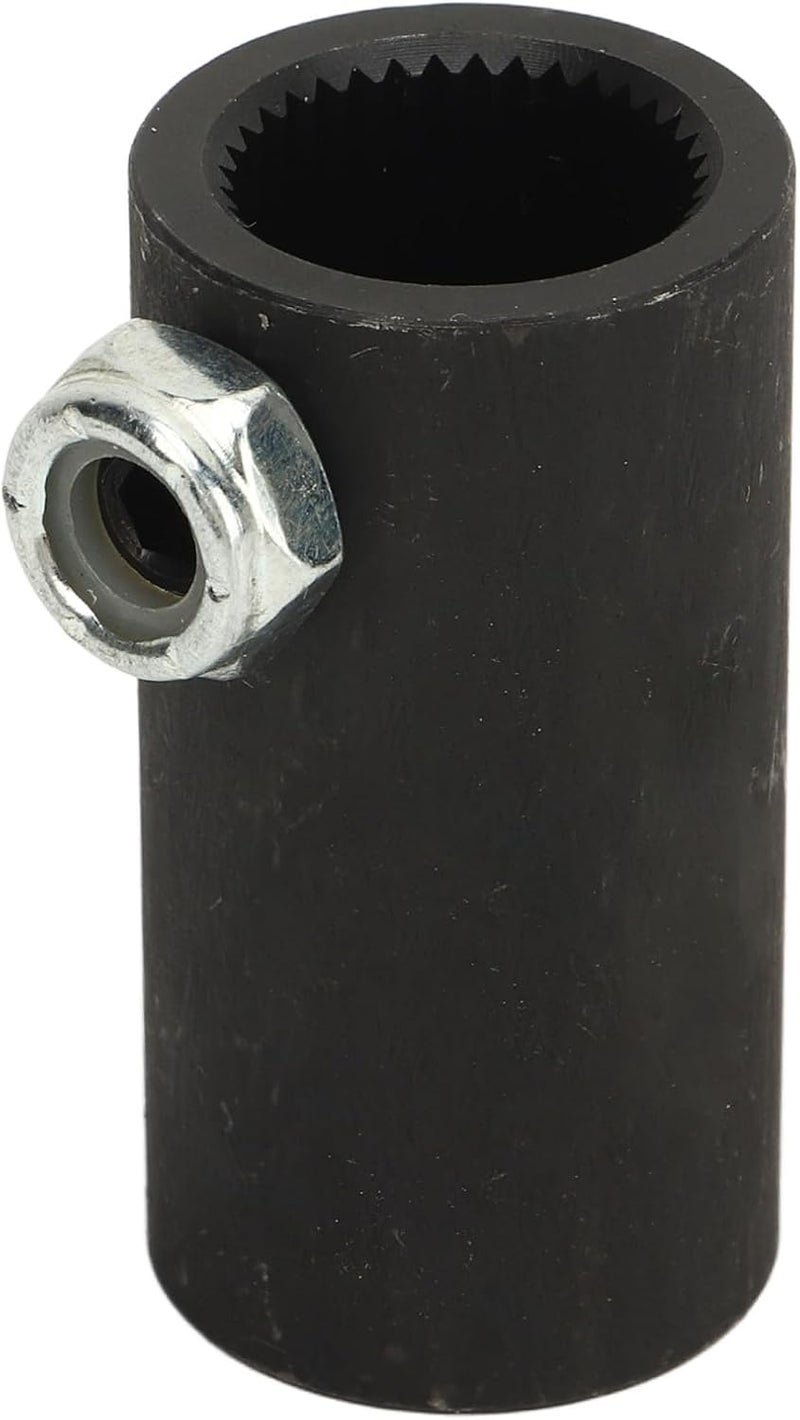 3/4in Steering Shaft Coupling, 3/4in - 36 Spline to Round Smooth Joint Shaft Coupling for IMCA Racing, Durable Metal and ABS Construction with Compact Design - Image 1