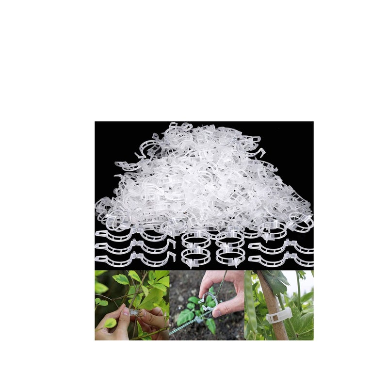 SOLARAE 200 Pcs Plant Support Garden Clips Tomato Trellis Clip Tomato Vine Clips Help Vine Vegetables to Grow Upright and Make Plants Healthier - Image 1