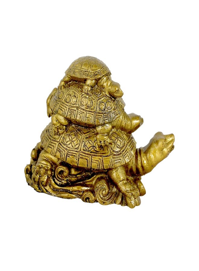 KARTIK Vastu Feng Shui Triple Tortoise Turtle Family for Protection, Good Luck, Wealth and Longevity(Resin, Multicolour) - Image 1