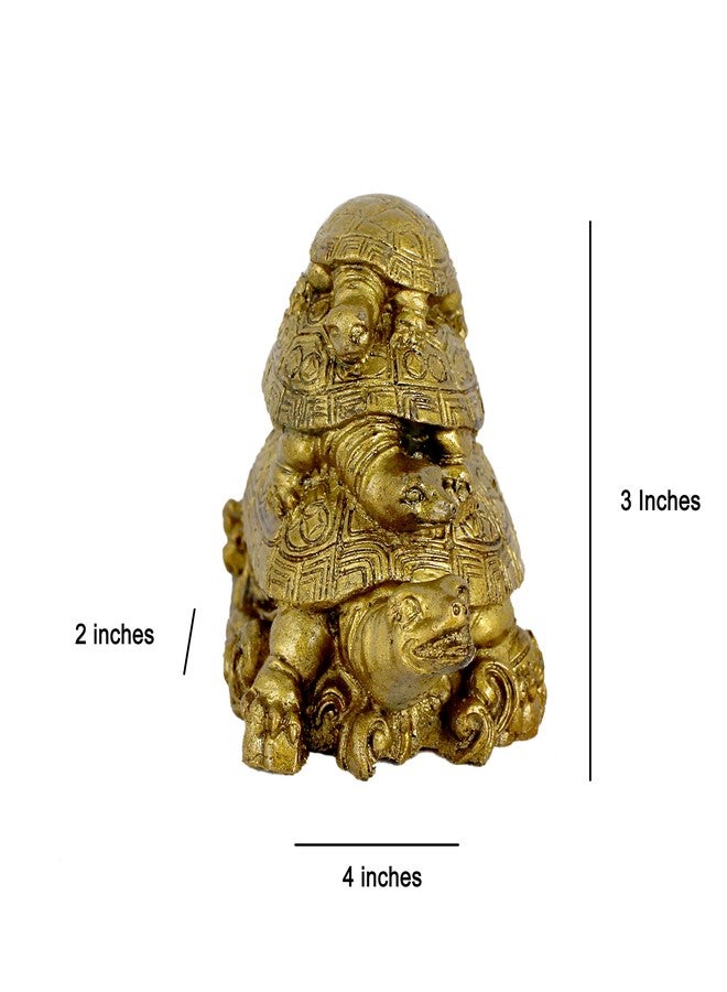 KARTIK Vastu Feng Shui Triple Tortoise Turtle Family for Protection, Good Luck, Wealth and Longevity(Resin, Multicolour) - Image 4