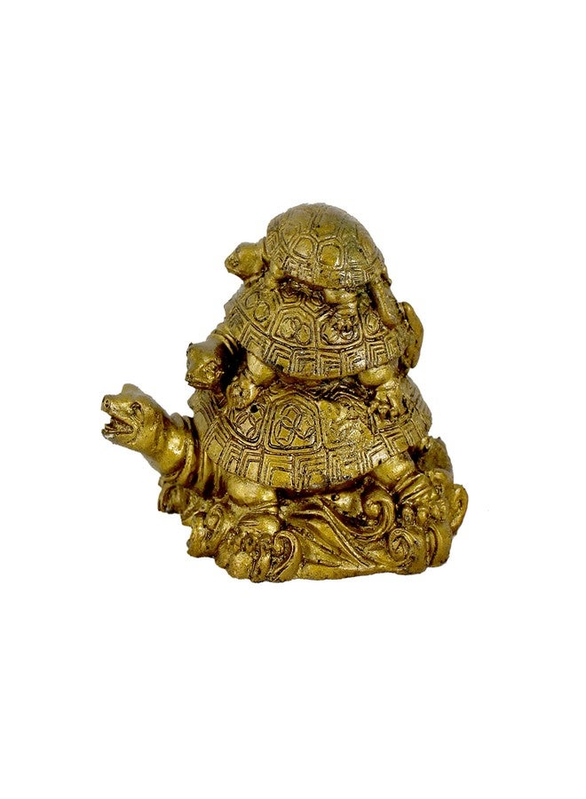 KARTIK Vastu Feng Shui Triple Tortoise Turtle Family for Protection, Good Luck, Wealth and Longevity(Resin, Multicolour) - Image 2