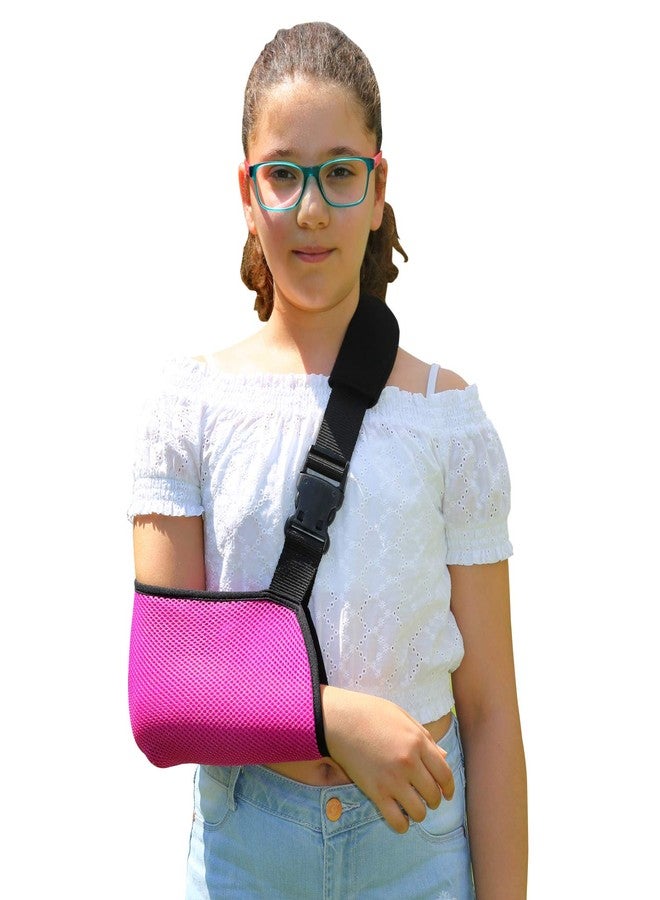 Soles Pediatric Mesh Arm Sling with Padded Shoulder Strap (Pink) - Image 1