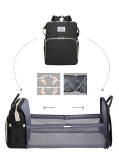 KITCHENOO Multifunctional Baby Diaper Bag Backpack with Portable Bassinet and Insulated Bottle Pockets  - Image 3