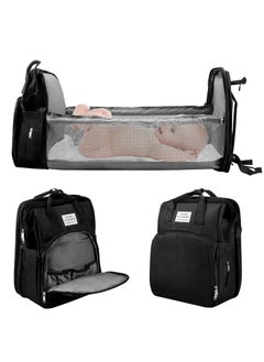 KITCHENOO Multifunctional Baby Diaper Bag Backpack with Portable Bassinet and Insulated Bottle Pockets  - Image 1