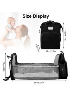 KITCHENOO Multifunctional Baby Diaper Bag Backpack with Portable Bassinet and Insulated Bottle Pockets  - Image 2
