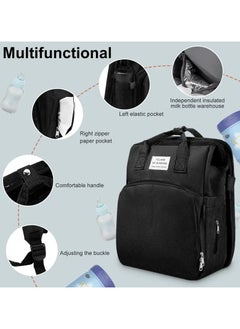 KITCHENOO Multifunctional Baby Diaper Bag Backpack with Portable Bassinet and Insulated Bottle Pockets  - Image 5