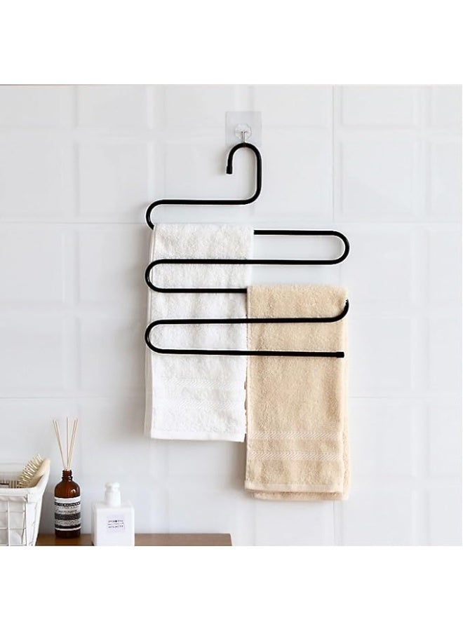 Everbuy 5-Tier Stainless Steel S-Shaped Trouser Hanger – Space-Saving, Rust-Resistant Metal Pants Organizer, Set of 3 - Image 3
