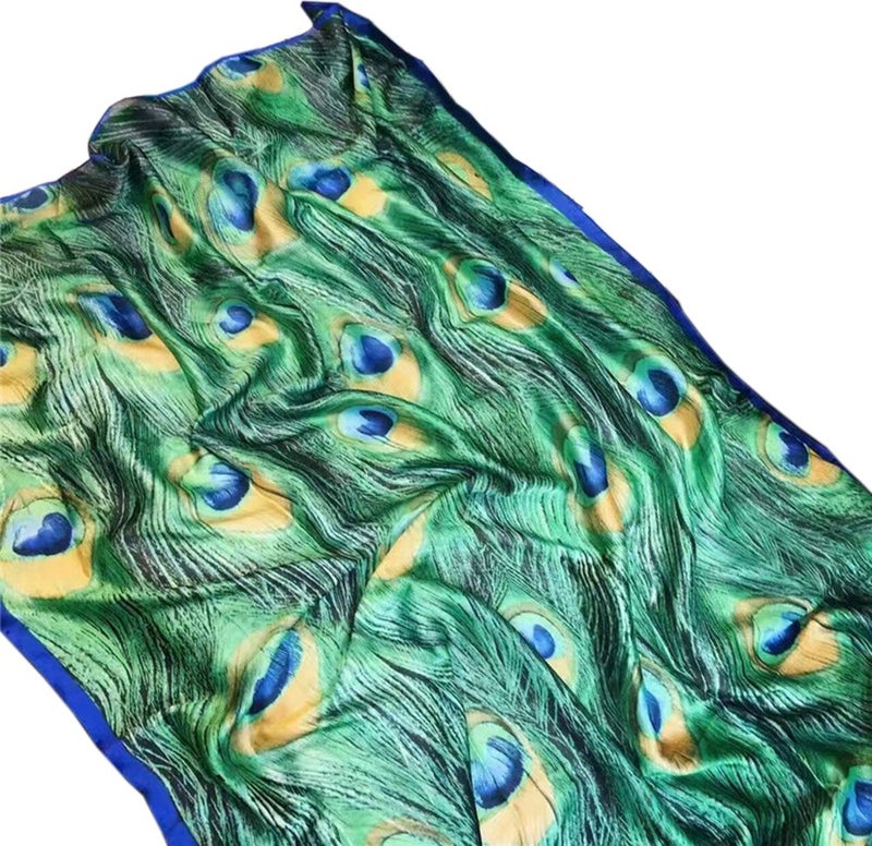 X&F Women's Fashion Peacock Feather Prints Long Scarf Summer Wrap Shawls - Image 3