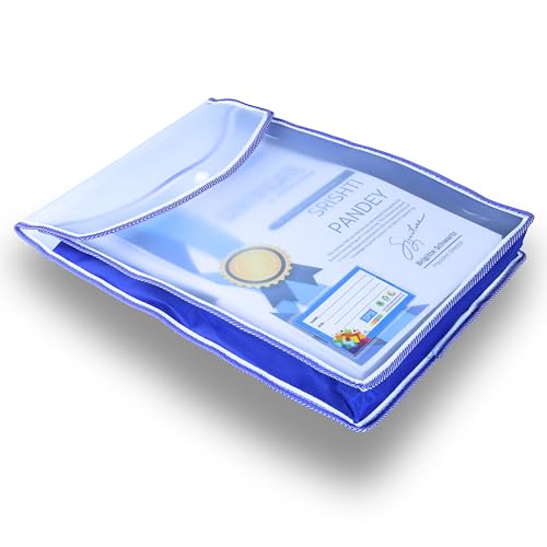 SPS File Folder, Transparent Poly-Plastic A4/Foolscap Documents File Storage Bag with Snap Button Set of 5/Certificate File Folder (Vertical, Multicolor, Pack of 5) - Image 3