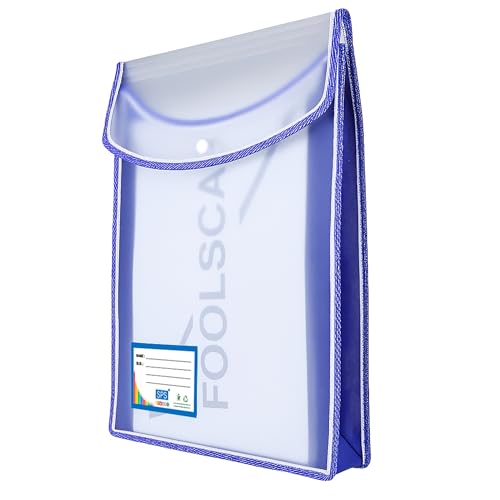 SPS File Folder, Transparent Poly-Plastic A4/Foolscap Documents File Storage Bag with Snap Button Set of 5/Certificate File Folder (Vertical, Multicolor, Pack of 5) - Image 2