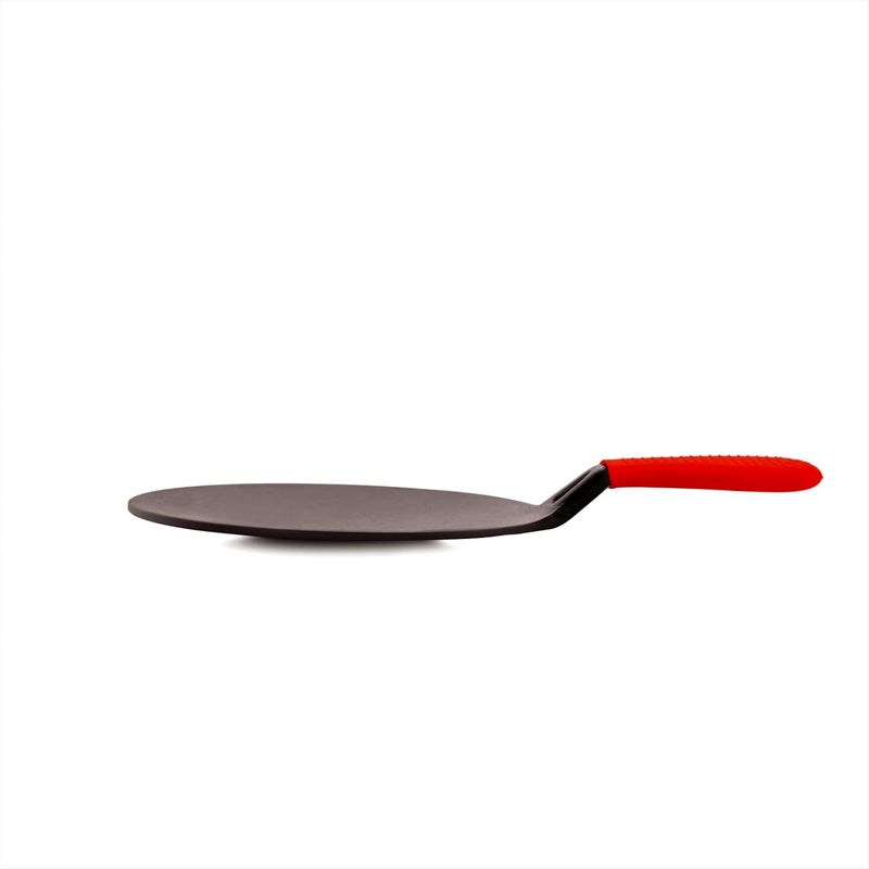 THE CHEF STORY The Chef Story Throwback Series Cast Iron Concave Roti Tawa 26cm PreSeasoned 102 Inch Lifetime Exchange Warranty Unibody Design with no Screw Joints Silicon Sleeves Eco Friendly Induction Gas Electric Solid Plate Radiant Ceramic Halogen Recyclable Iron Toxic Free  - Image 2