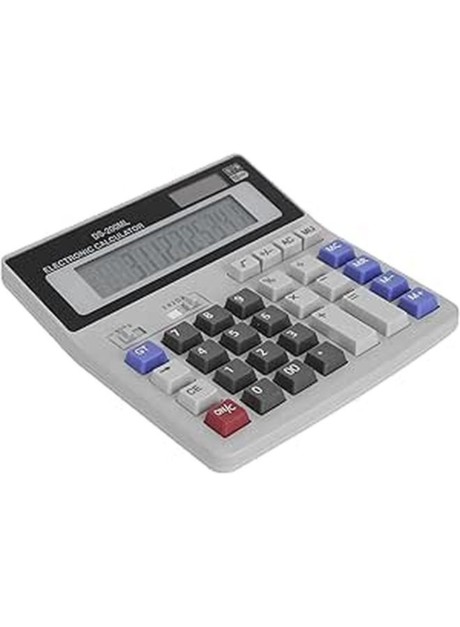 12 Digit Basic Calculator Solar Powered LCD Desktop Office Standard Function Long Battery Life - Image 1