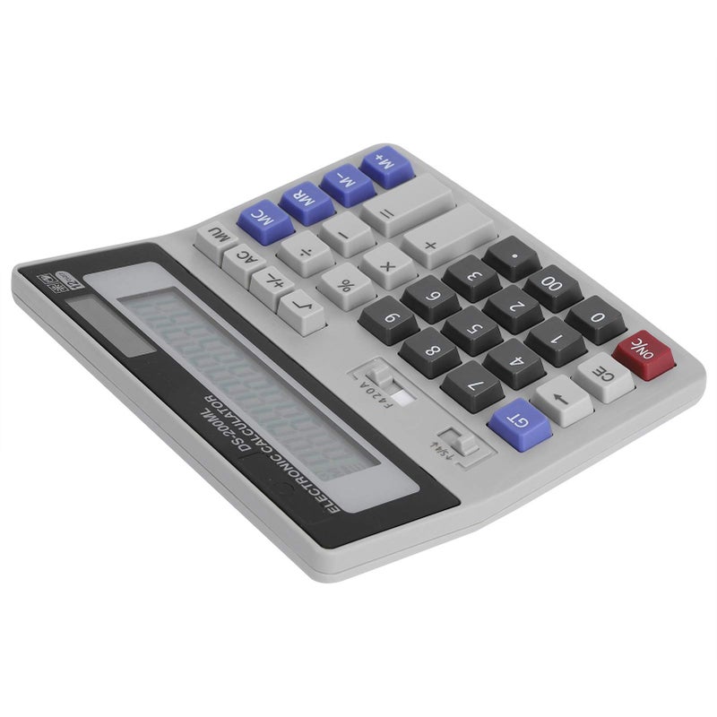 12 Digit Basic Calculator Solar Powered LCD Desktop Office Standard Function Long Battery Life - Image 3