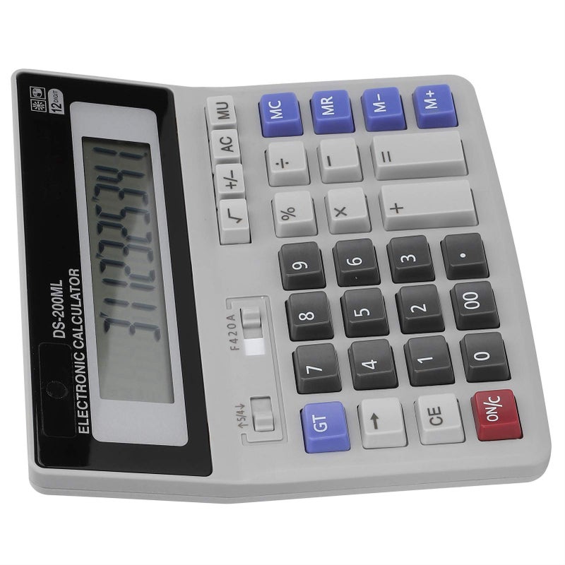 12 Digit Basic Calculator Solar Powered LCD Desktop Office Standard Function Long Battery Life - Image 4